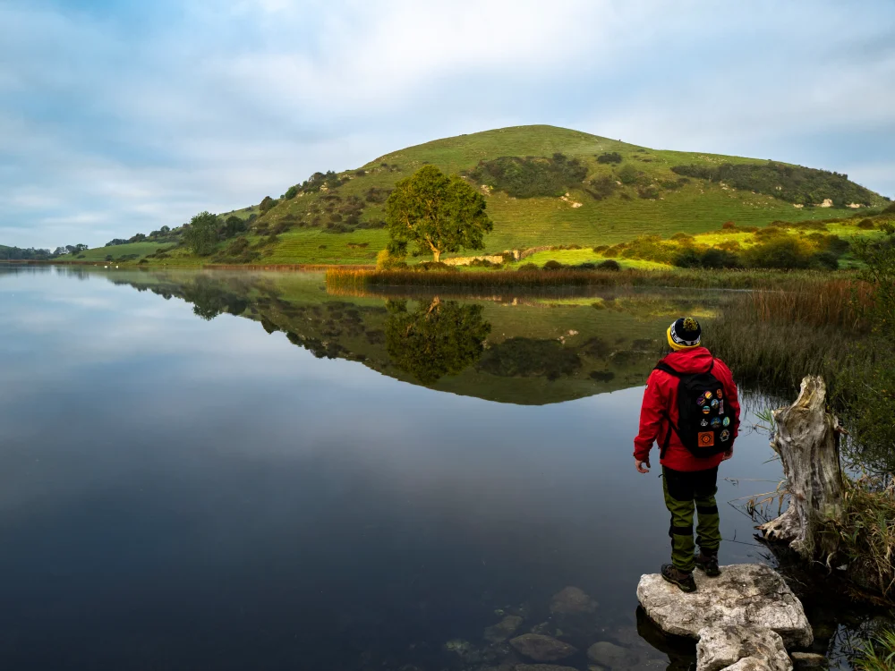 Visitors exploring the landscape of Lough Gur