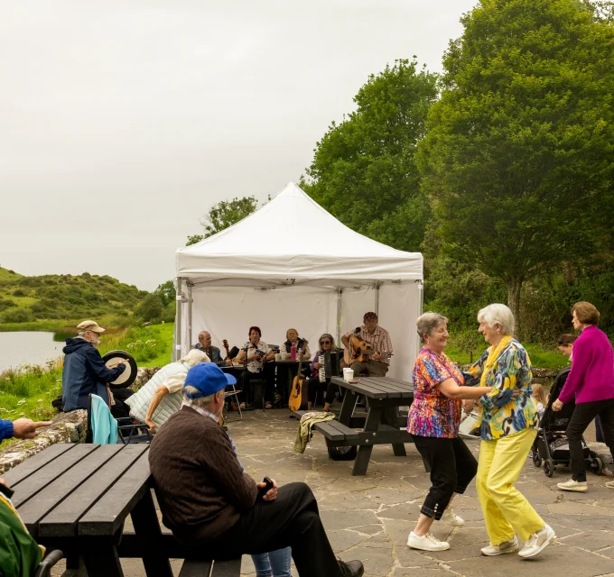Visitors enjoying Festival at Lough Gur